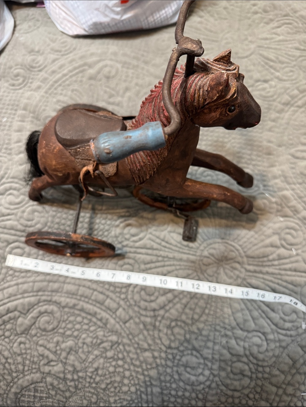 Vintage Brown Horse Tricycle Home Accent - Picture 9 of 10